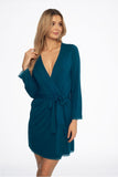 Lightweight Summer Women's Bathrobe in Deep Sea Shade