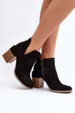 Chic Eco-Suede Ankle Boots with Cutout Design and Comfort