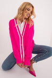 Contrasting Striped Button-Down Sweater for Everyday Style