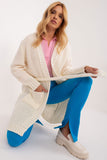 Stylish Unbuttoned Cardigan with Tie Belt and Pockets