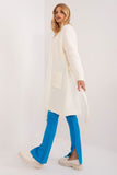 Stylish Unbuttoned Cardigan with Tie Belt and Pockets