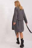 Stylish Tie-Belt Cardigan with Long Sleeves and Pockets