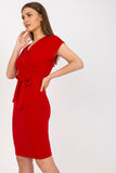 Summer Pencil Dress with Tie Belt for Casual Elegance