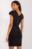 Elegant Pencil Summer Dress with Tie Belt and Short Sleeves