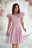 Elegant Dress with Unique Shoulder Buffets