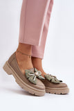 Chic Leather Moccasins with Bow - Stylish & Comfortable Footwear