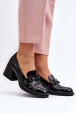 Chic Eco Leather Half Shoes with Decorative Belt Detail