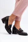 Chic Eco Leather Half Shoes with Decorative Belt Detail