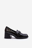 Chic Eco Leather Half Shoes with Decorative Belt Detail