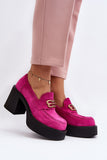 Eco-Suede Heeled Semi-Boots with Stylish Strap Detail