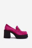 Eco-Suede Heeled Semi-Boots with Stylish Strap Detail
