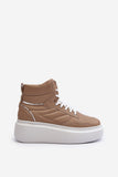 Stylish Women's Leather Sports Shoes with Platform Sole