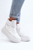Stylish Women's Leather Sports Shoes with Platform Design