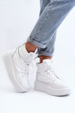 Stylish Women's Leather Sports Shoes with Platform Design