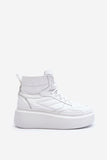 Stylish Women's Leather Sports Shoes with Platform Design