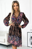 Chiffon Pleated Midi Dress with Sweetheart Neckline