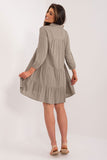 Elegant Summer Casual Dress with Ruffle Hem and 3/4 Sleeves
