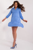 Summer Casual Dress with Ruffle Hem and 3/4 Sleeves