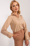 Elegant Classic Shirt with Embroidered Details and Zircons
