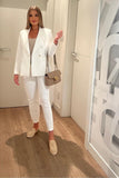 Elegant Satin Lined Blazer with One-Button Closure
