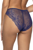 Navy Blue Lace Panties with Cutouts and Metal Rings