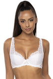 Lace Padded Bra with Satin Bow and Adjustable Straps