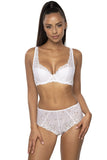 Lace Padded Bra for Curvy Women with Satin Bow Detail