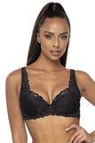Lace Padded Bra for Curvy Women with Satin Bow Detail