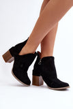 Stylish Eco-Suede Women's Boots with Decorative Cutouts