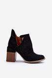 Stylish Eco-Suede Women's Boots with Decorative Cutouts