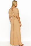 Lightweight Knit Dress with Heart Neckline and Slit