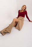 Envelope Front Midi Skirt with Button Closure and Pocket