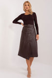 Eco-Friendly Midi Skirt with Envelope Front and Pocket