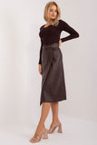 Eco-Friendly Midi Skirt with Envelope Front and Pocket