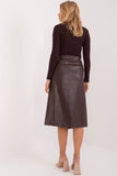 Eco-Friendly Midi Skirt with Envelope Front and Pocket
