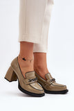 Chic Leather Platform Pumps with Chain Detail for Women