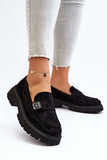 Eco-Suede Moccasins with Stylish Strap and Flat Heel