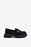 Eco-Suede Moccasins with Stylish Strap and Flat Heel