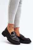 Eco Leather Moccasins with Flat Heel and Strap Detail