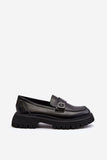 Eco Leather Moccasins with Flat Heel and Strap Detail
