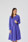 Short Collarless Jacket with Imitation Pocket, Chic Style