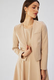 Chic Short Jacket with Imitation Pocket and Long Sleeves