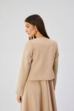 Chic Short Jacket with Imitation Pocket and Long Sleeves
