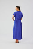 Elegant Button-Down Maxi Dress with Kimono Sleeves