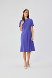 Elegant A-Line Dress with Decorative Pleats and Teardrop Neckline