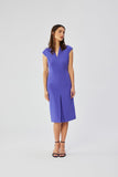 Polish Elegance: Charming Fitted Dress with Double V Neckline