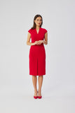 Elegant Polish Crafted Dress with Decorative V Neckline