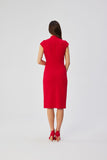 Elegant Polish Crafted Dress with Decorative V Neckline