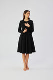 Elegant Sleeveless Flared Dress with Pockets and Zipper