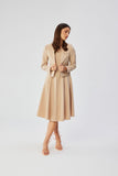 Elegant Sleeveless Polish Dress with Unique Design and Pockets
